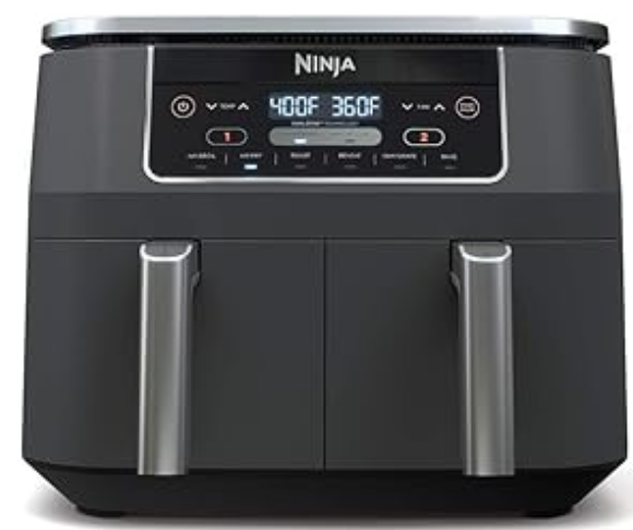 ¡Multifuncional y en oferta! La Ninja DZ201 Foodi Freidora de Aire 6 en 1 cocina por ti. Sus dos canastas independientes te permiten preparar dos comidas a la vez. Asa, hornea, deshidrata y más con esta freidora de aire multifuncional con un descuento increíble (Oferta Prime Day: $159.99, precio original: $199.99).