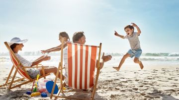 Family,,Children,And,Playing,At,Beach,Chair,,Vacation,Adventure,And