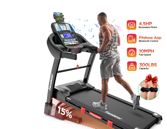 Cinta de correr Famistar con 15 niveles de inclinación automática: Gran descuento en Walmart, ideal para entrenamientos en casa. ¡Aprovecha esta oferta única!
