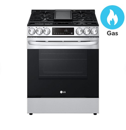 Ahorra en la cocina LG de 5.8 pies cúbicos: Con convección inteligente y función de limpieza fácil, ahora a solo $1,195.00. ¡Descuento exclusivo!