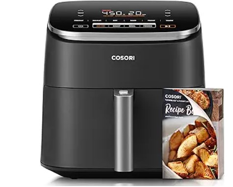 Ahorra un 25% en la freidora de aire COSORI. Con 9 funciones diferentes y una capacidad de 6 cuartos, esta freidora es perfecta para preparar comidas saludables y crujientes.