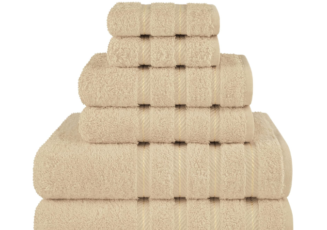 Ahorra un 60% en el juego de toallas de lujo American Soft Linen. 6 piezas de algodón turco suave y absorbente, solo en Amazon.
