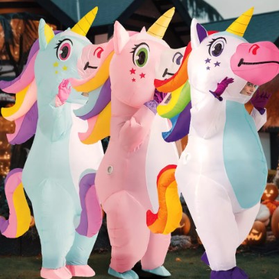 Ahorra $35 en el disfraz inflable de unicornio de SYNCFUN para Halloween. Destaca en cualquier fiesta de disfraces a un precio reducido.