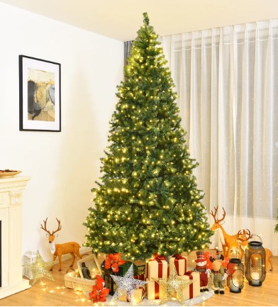 Compra el árbol de Navidad Costway de 9 pies, con 1,000 luces LED y diseño de bisagras, por solo $249.99. ¡Ahorra la mitad del precio original!

