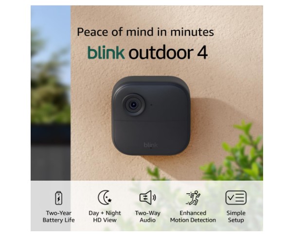 Aprovecha el descuento del 68% en la Blink Outdoor 4, la cámara de seguridad inteligente inalámbrica con batería de dos años. ¡Ideal para monitorear tu hogar!