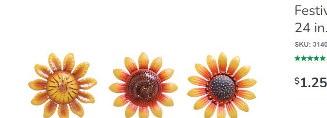 Estacas de metal para jardín con forma de girasol en Dollar Tree por solo U$D 2. Amazon las tiene a U$D 25. ¡Aprovecha esta oferta de otoño!