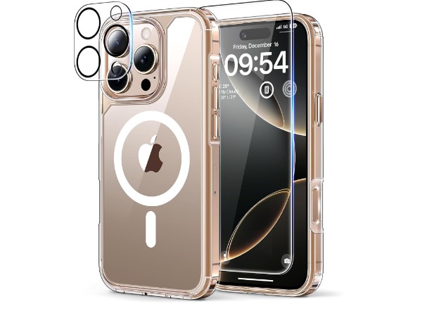 Funda TAURI para iPhone 16 Pro con protección de grado militar. No amarillea y viene con 2 protectores de pantalla. Aprovecha la oferta a $15,99.