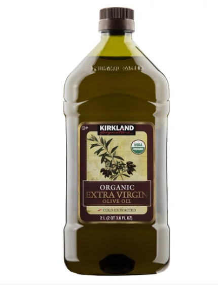 Descubre el aceite de oliva virgen extra orgánico de Kirkland, embotellado en Italia y a solo USD 22.99. Ideal para cocinar o aderezar tus ensaladas.