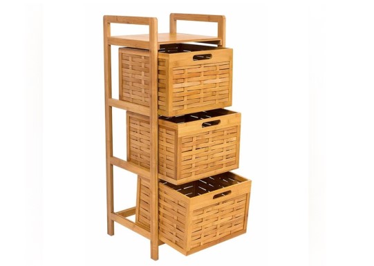 Consigue un look de lujo a bajo costo: la torre de bambú de Aldi está disponible a $24.99. ¡Ideal para almacenar y decorar tu hogar!