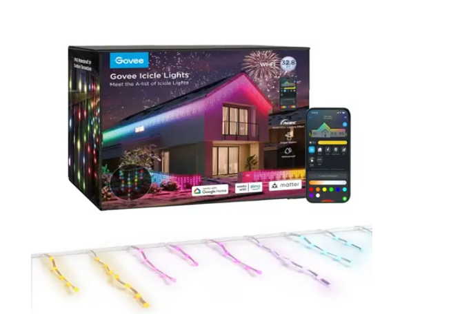 Decora estas fiestas con las luces de carámbanos Govee de 32.8 pies: multicolor y perfectas para cualquier espacio. Antes $139.99, ahora por $109.99 en Best Buy.






