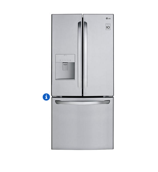 Refrigerador LG con puerta francesa de 22 pies cúbicos, perfecto para familias. Consíguelo en Sam's Club por $1,495 y ahorra $500.





