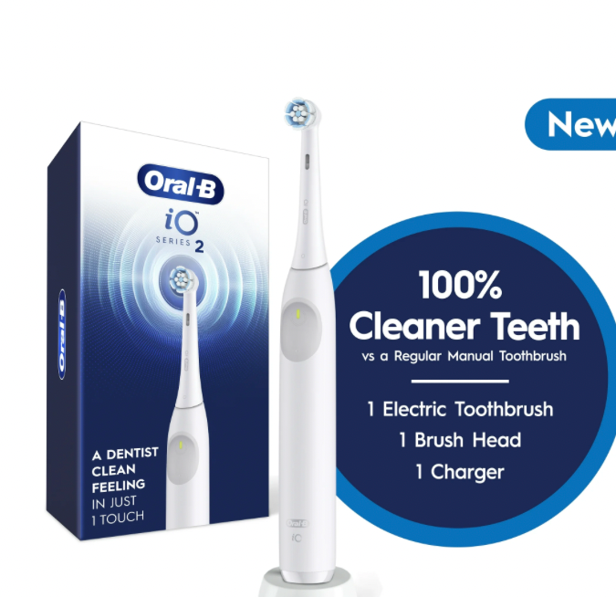 ¿Buscas un cepillo de dientes eléctrico de alta calidad? El Oral-B iO Serie 2 es tu mejor opción. Disfruta de una limpieza superior y una sensación de frescura duradera. ¡Ahora con un precio increíble!
