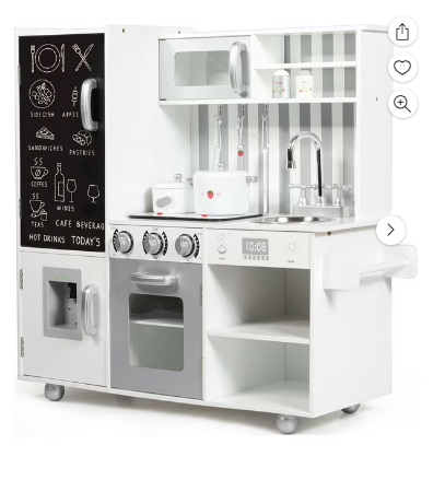 El juguete de cocina Gymax para niños incluye utensilios, estufa y fregadero con pizarra. Perfecto para Navidad por $109.99. ¡Envío y devoluciones gratis!