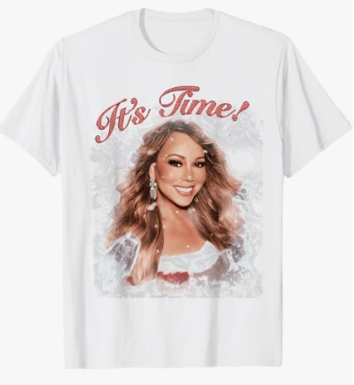 Adquiere la camiseta oficial "It's Time" de Mariah Carey por solo $35. Con una calificación de 4.4 estrellas y más de 200 unidades vendidas el mes pasado, ¡no te quedes sin la tuya!