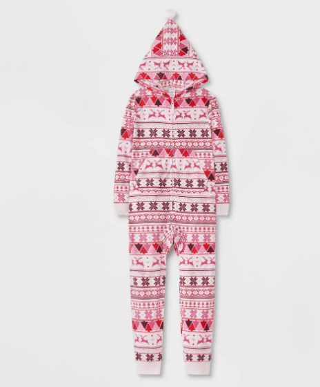 Traje navideño Cat & Jack™ rosa con grecas alpinas. ¡Disponible ahora por solo $12.60!