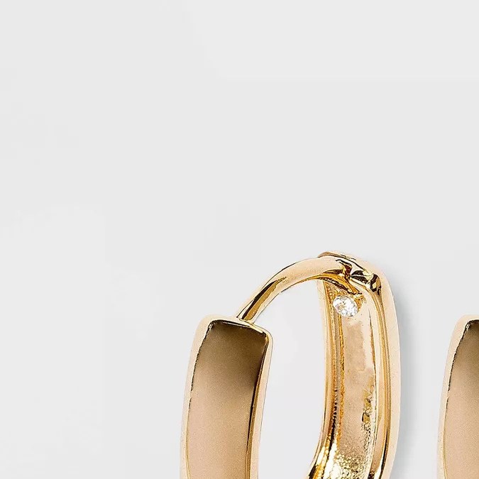 14K Gold Plated Oval Hoop Drop Earrings de A New Day