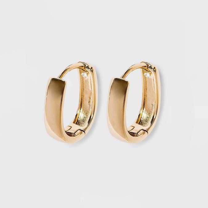 14K Gold Plated Oval Hoop Drop Earrings de A New Day