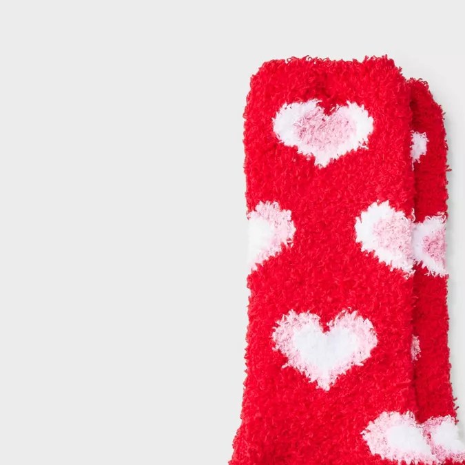 Women's Concentric Hearts Valentine's Day Cozy Crew Socks