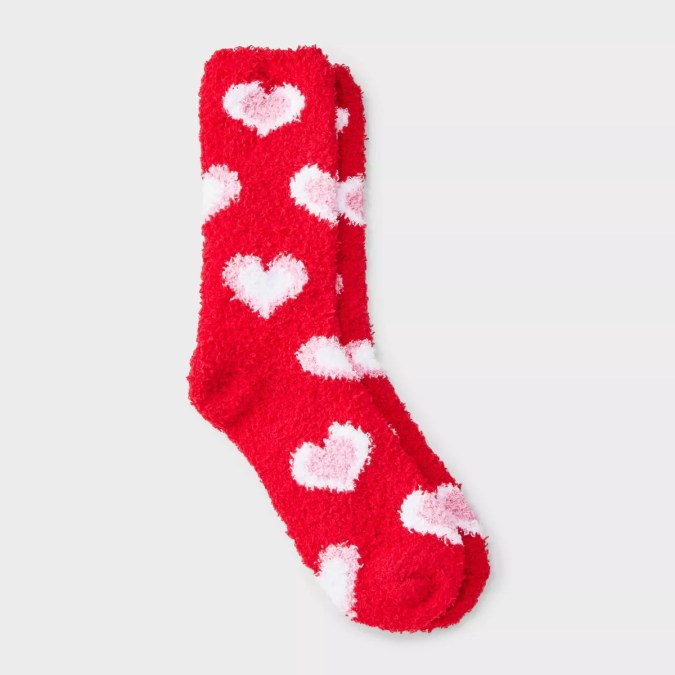 Women's Concentric Hearts Valentine's Day Cozy Crew Socks