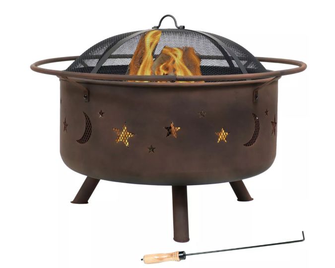 Fire Pit with Cooking Grill Grate de Sunnydaze