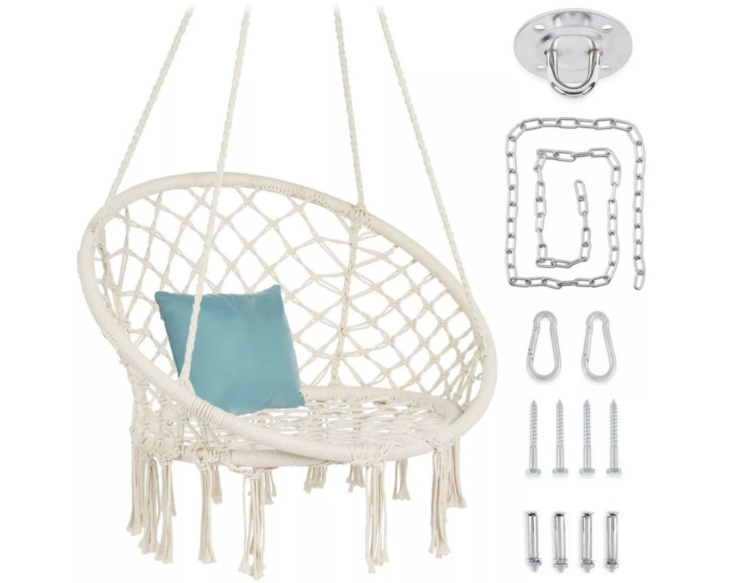 Handwoven Cotton Macramé Chair Swing de Best Choice Products