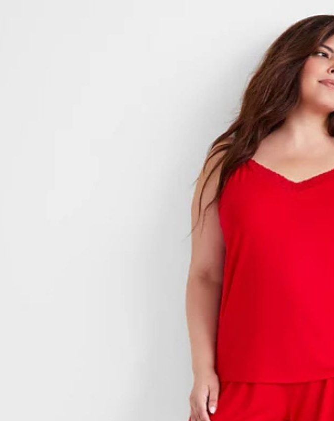 Women's Lace-Trim Camisole Pajama Set de State of Day