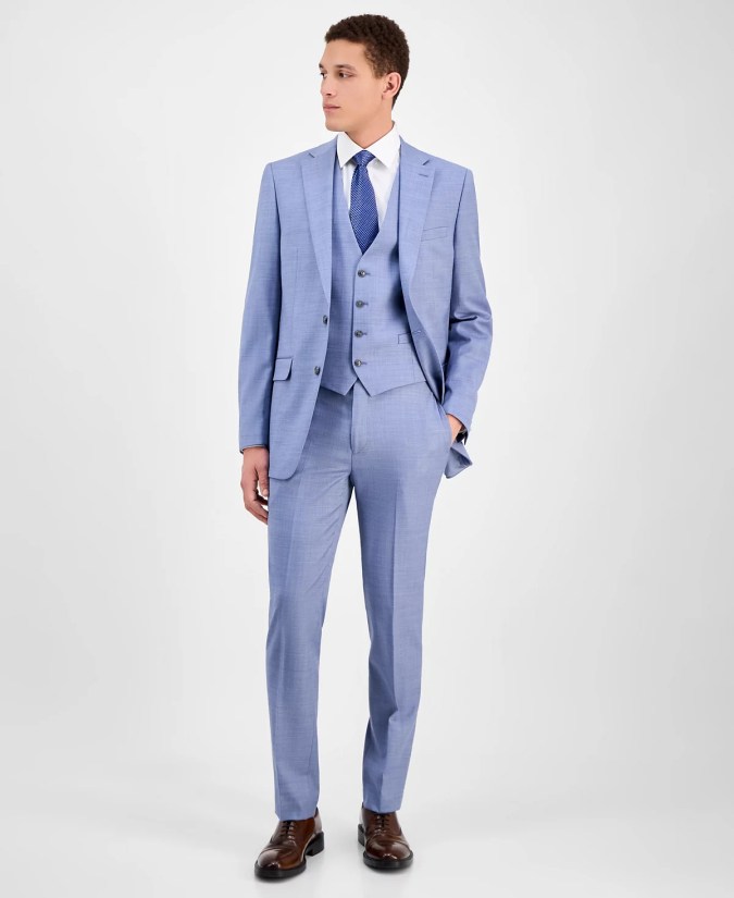 Men's Slim-Fit Wool-Blend Stretch Suit Separates de Calvin Klein