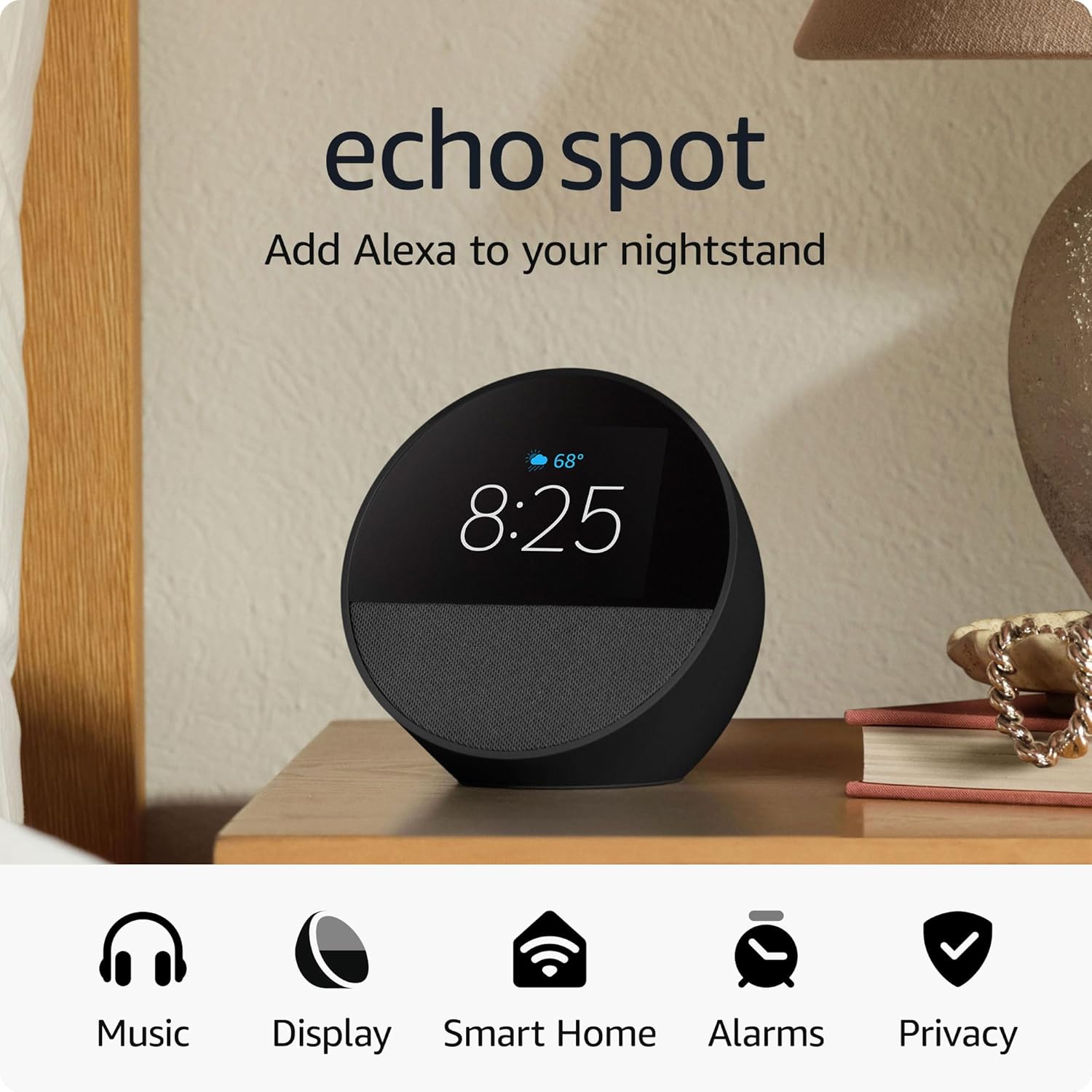 Echo Spot disponible en Amazon.