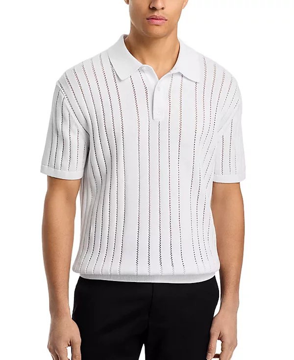 Men's Pointelle Stripe Polo Shirt de Michael Kors, disponible en Macy's.