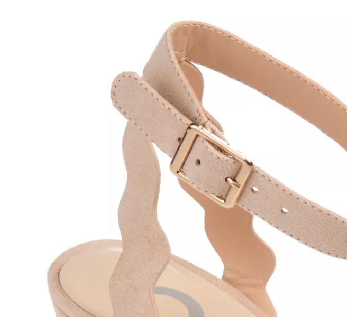 Loucia Buckle Ankle Strap Wedge Sandals de Journee Collection