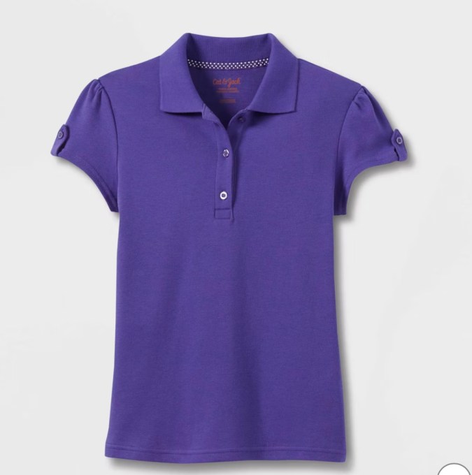 Girl's Short Sleeve Interlock Uniform Polo Shirt de Cat & Jack