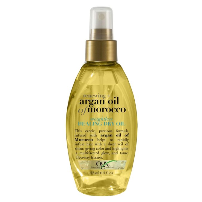 Renewing + argan oil of morocco de OGX, disponible en Amazon.