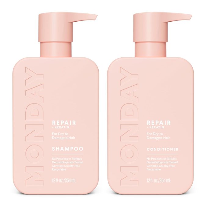 Shampoo y acondicionador de Monday HairCare, disponible en Amazon.