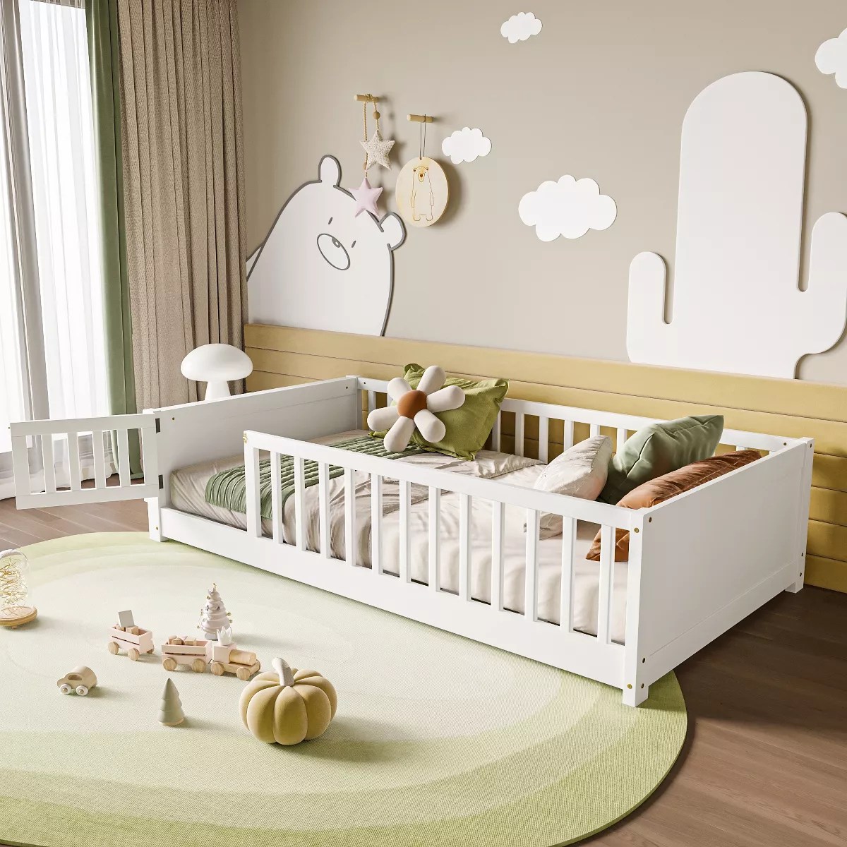 Twin Size Montessori Floor Platform Bed de Whisen, disponible en Target.