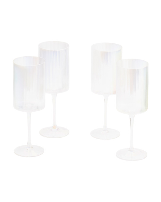 4pk Fluted Wine Glasses de Cupcakes & Cashmere, disponible en TJ Maxx.