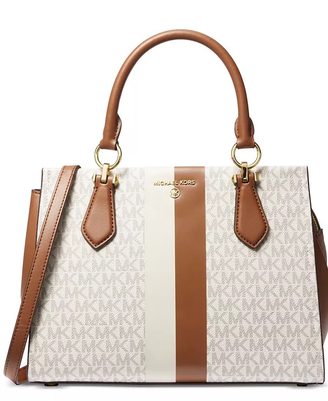 Logo Marilyn Medium Stripe Satchel, disponible en Macy's.