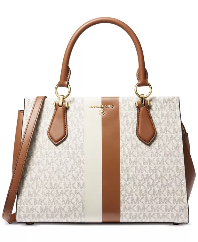 Logo Marilyn Medium Stripe Satchel, disponible en Macy's.