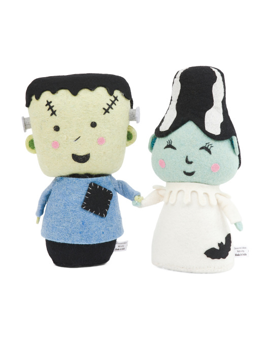 Set Of 2 Frankenstein And Bride Plush Dolls de Lab No 10 31, disponible en TJ Maxx.