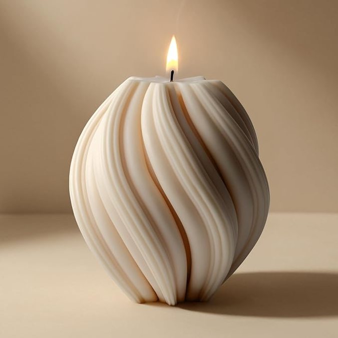 Vela giratoria en espiral de Shine Inside, disponible en Amazon.