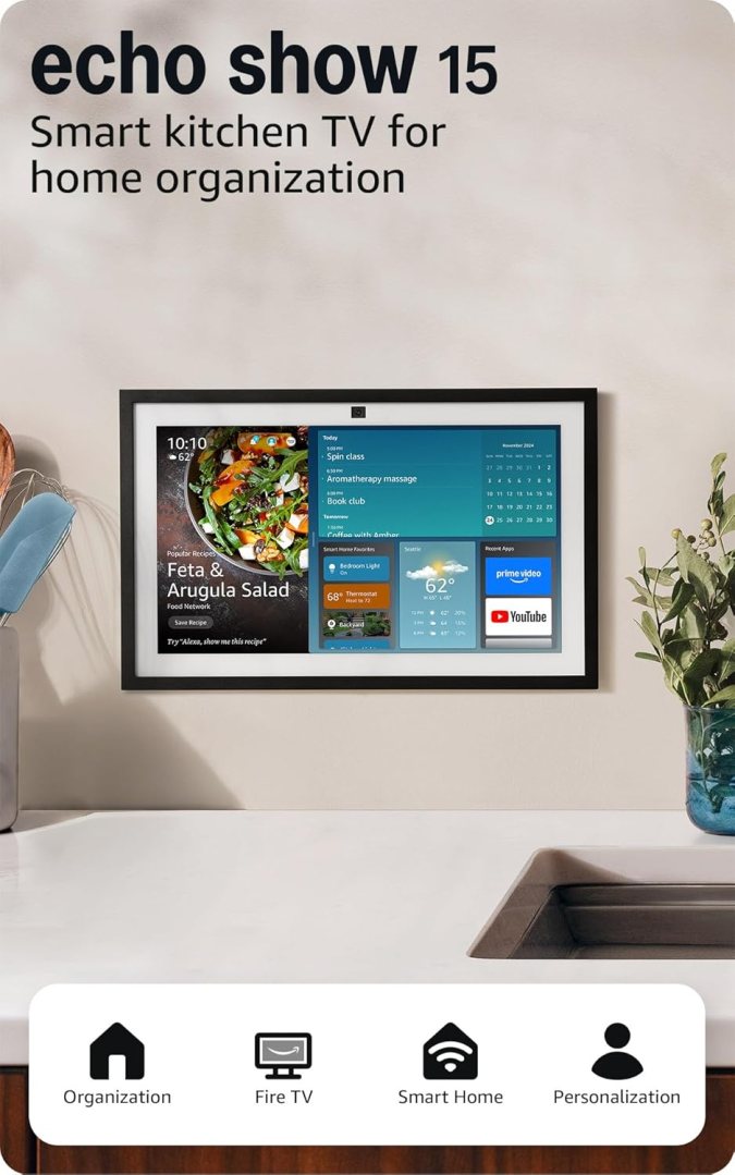 Echo Show 15 de Amazon, disponible en Amazon.