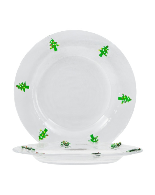 Set Of 2 8in Tree Plates de Peppermint Square, disponible en TJ Maxx.