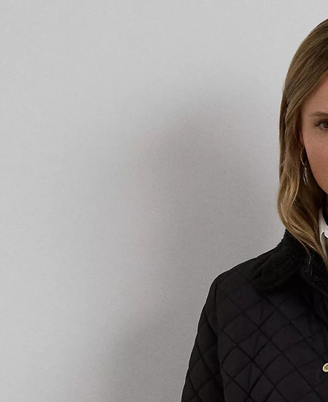 Women's Faux-Sherpa-Collar Quilted Coat de Ralph Lauren, disponible en Macy's.