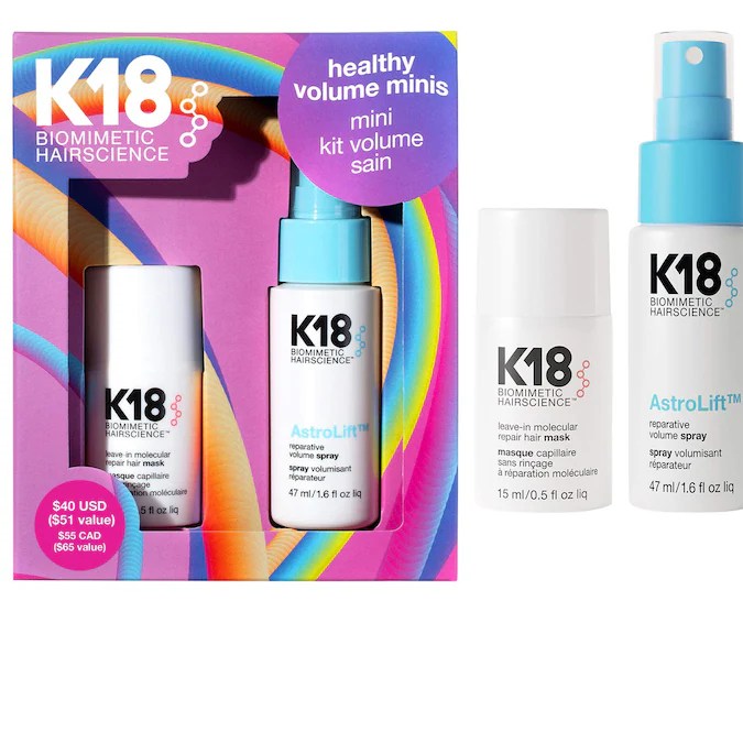 Healthy Volume Minis Hair Gift Set de K18, disponible en Sephora.