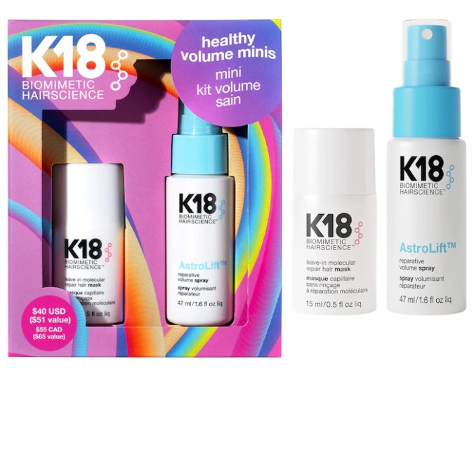 Healthy Volume Minis Hair Gift Set de K18, disponible en Sephora.