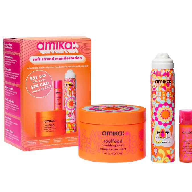 Soft Strand Manifestation Hair Gift Set de Amika, disponible en Sephora.