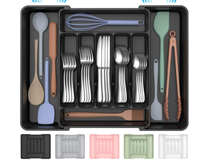 Organizador de cubiertos de Ukeetap, disponible en Amazon.