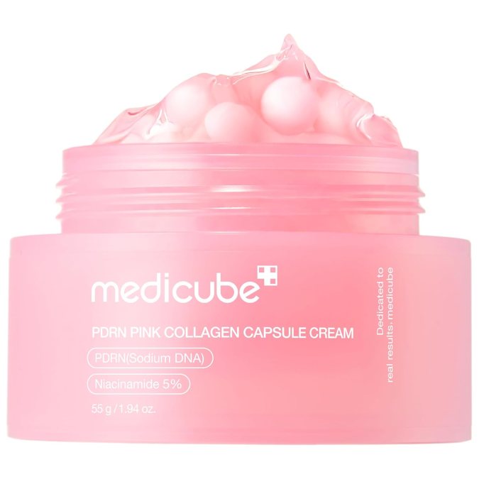 PDRN Pink Collagen Capsule Cream de Medicube, disponible en Amazon.